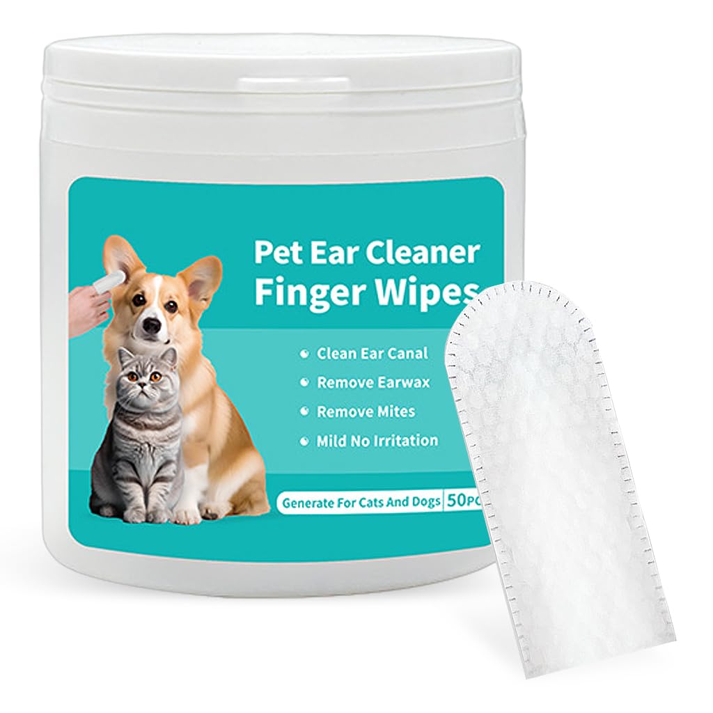 Qpets 50 Pcs Pet Wet Wipes, Disposable Pet Cleaning Finger Cover Cot Wipes Dog Cat Ear Cleaning Cover Finger Wet Wipes, Non-Woven Ear Cleaning Wet Wipes Protecting Cat Dog Ear Health Qpets 50 Pcs Pet Wet Wipes, Disposable Pet Cleaning Finger Cover Cot Wipes Dog Cat Ear Cleaning Cover Finger Wet Wipes, Non-Woven Ear Cleaning Wet Wipes Protecting Cat Dog Ear Health